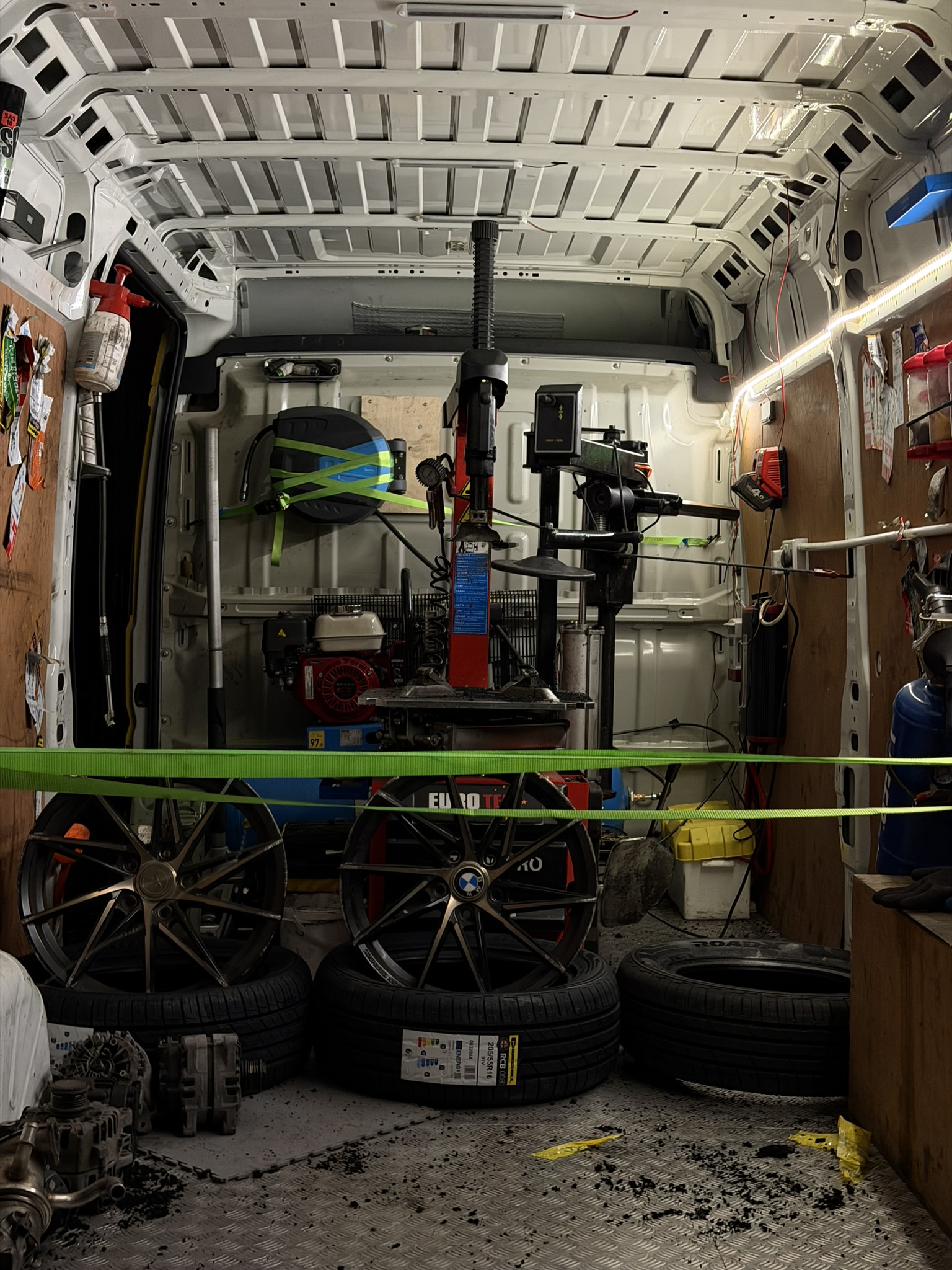 MY TYRES mobile van arriving with tools and tyres